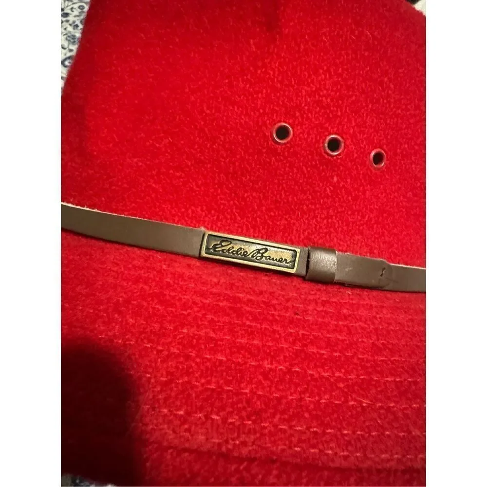 Eddie Bauer vintage red wool blend hat men’s XL